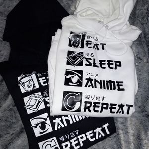 EAT SLEEP ANIME REPEAT ADULT UNISEX hoodie (Men